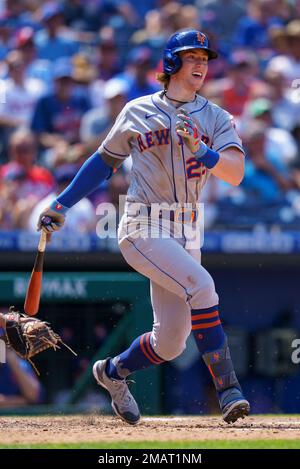 New York Mets' Tyler Naquin reacts during a baseball game against the  Philadelphia Phillies, Friday, Aug. 19, 2022, in Philadelphia. The Mets won  7-2. (AP Photo/Chris Szagola Stock Photo - Alamy