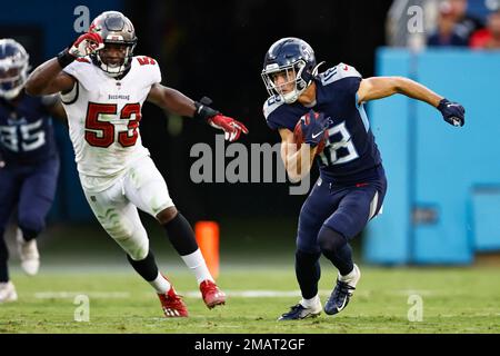 Tennessee Titans wide receiver Kyle Philips (18) watches his team warm up  before their game against the New York Giants Sunday, Sept. 11, 2022, in  Nashville, Tenn. (AP Photo/Wade Payne Stock Photo - Alamy