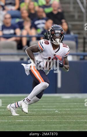 Chicago Bears wide receiver Nsimba Webster (10) during an NFL Preseason  football game against the Seattle