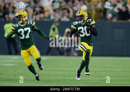 Green Bay Packers cornerback Rico Gafford during a preseason NFL football  game Friday, Aug. 19, 2022, in Green Bay, Wis. (AP Photo/Mike Roemer Stock  Photo - Alamy