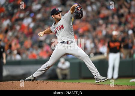 Boston Red Sox pitcher Kutter Crawford deliver to a Baltimore