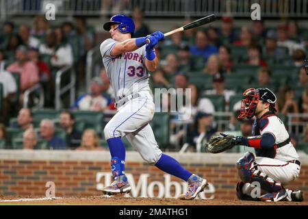 New York Mets' James McCann stands in the dugout during a baseball game  against the Miami Marlins, Friday, June 24, 2022, in Miami. The Mets won  5-3. (AP Photo/Lynne Sladky Stock Photo - Alamy