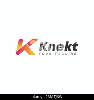 Letter or word K sans serif font in cutting image graphic icon logo design abstract concept vector stock symbol related to initial or speed Stock Vector
