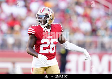 San Francisco 49ers cornerback Samuel Womack III (26) during the first half  of an NFL football game against the Houston Texans Thursday, Aug. 25, 2022,  in Houston. (AP Photo/Eric Christian Smith Stock