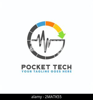 Frequency or beat and trade logo with arrow circle image graphic icon logo design abstract concept vector stock. related to rhythm or chart Stock Vector