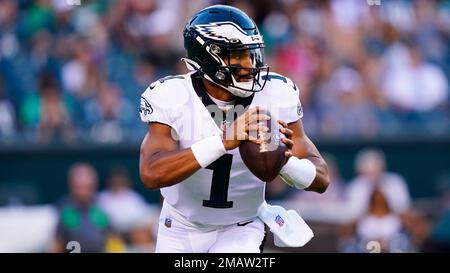 Philadelphia Eagles' Jalen Hurts in action during practice at NFL football  team's training camp, Saturday, July 30, 2022, in Philadelphia. (AP  Photo/Chris Szagola Stock Photo - Alamy