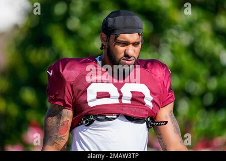 Washington Commanders defensive end Montez Sweat (90) runs during an NFL  football game against the Green Bay Packers, Sunday, October 23, 2022 in  Landover. (AP Photo/Daniel Kucin Jr Stock Photo - Alamy