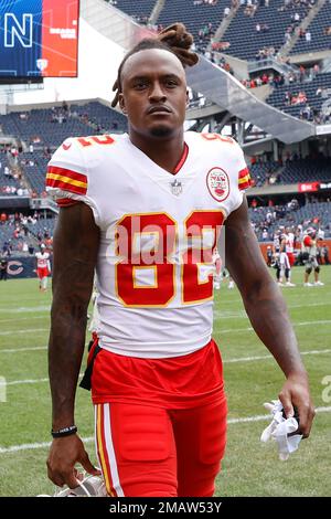 Kansas City Chiefs wide receiver Daurice Fountain (82) during a preseason  NFL football game, Saturday, Aug.13, 2022, in Chicago. (AP Photo/David  Banks Stock Photo - Alamy