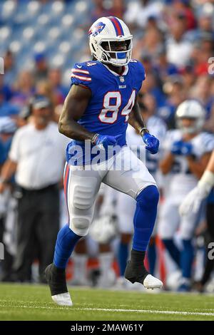 Buffalo Bills tight end Jalen Wydermyer runs on the field during the second  half of a preseason NFL football game against the Indianapolis Colts in  Orchard Park, N.Y., Saturday, Aug. 13, 2022. (AP Photo/Adrian Kraus Stock  Photo - Alamy