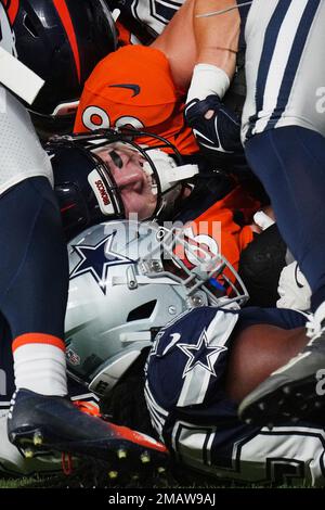 Denver Broncos rookie tight end Rodney Williams takes part in drills at the  NFL football team's headquarters Monday, May 23, 2022, in Centennial, Colo.  (AP Photo/David Zalubowski Stock Photo - Alamy