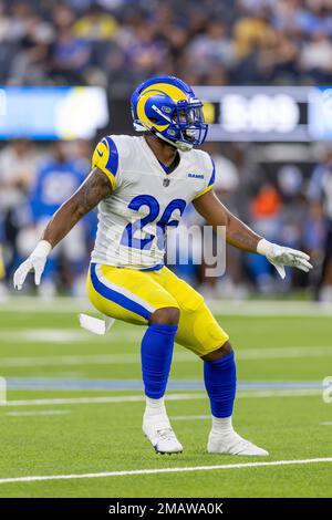 Defensive back (26) Terrell Burgess of the Los Angeles Rams against the Los  Angeles Chargers in