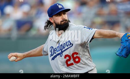 Los Angeles Dodgers' pitcher Tony Gonsolin starts his delivery against the  San Francisco Giants at Camelback Ranch in Phoenix, Arizona on March 11,  2019. The Giants defeated the Dodgers 4-1. Photo by