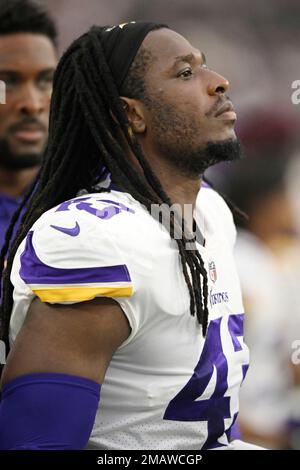 Minnesota Vikings cornerback Kris Boyd warms up before their game against  the San Francisco 49ers during an NFL preseason football game, Saturday, Aug.  20, 2022, in Minneapolis. (AP Photo/Craig Lassig Stock Photo 