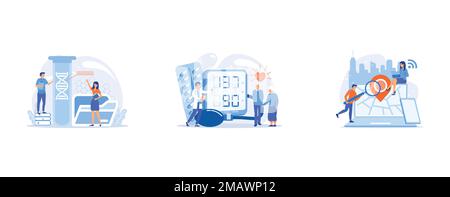 successful partnership, business meeting and brainstorming, business problem solving concept, set flat vector modern illustration Stock Vector