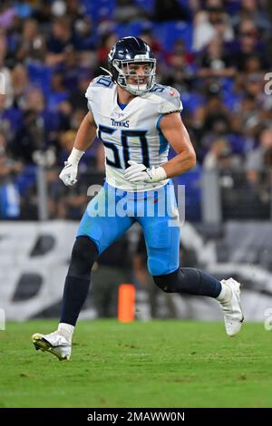 Tennessee Titans linebacker Jack Gibbens (50) during an NFL