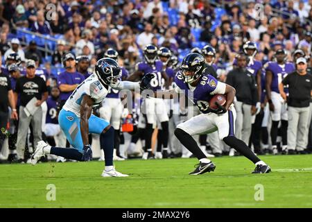 Tennessee Titans safety A.J. Moore Jr. takes part in drills during training  camp at the NFL football team's practice facility Friday, July 29, 2022, in  Nashville, Tenn. (AP Photo/Mark Humphrey Stock Photo 