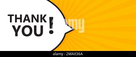 Thank you speech bubble banner vector with copy space for business, marketing, flyers, bunners, presentations and posters. illustration Stock Vector