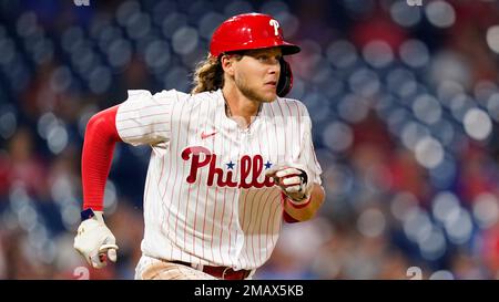 Philadelphia Phillies' Alec Bohm plays during a baseball game, Friday,  Sept. 23, 2022, in Philadelphia. (AP Photo/Matt Slocum Stock Photo - Alamy