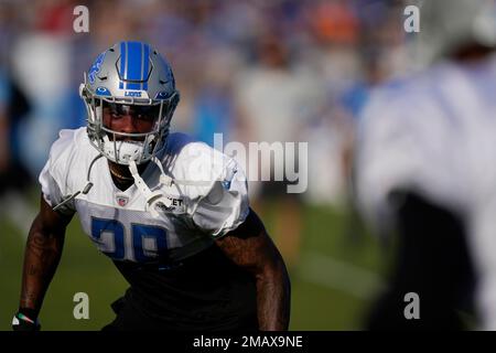 Detroit Lions cornerback Mark Gilbert (40) walks back to the sideline  before an NFL football game