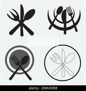 spoon and fork logo vectortemplate Stock Vector Image & Art - Alamy