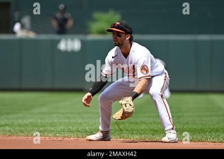 Lakeland, USA. 02nd Mar, 2022. Lakeland FL USA; Baltimore Orioles second  baseman Terrin Vavra (77) and outfielder Colton Bowser (76) stop to pose  for a photo during pregame warmups prior to an