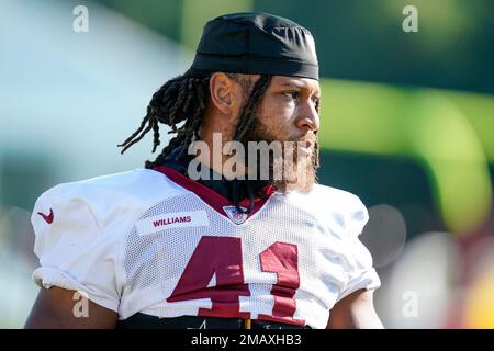 Washington Commanders running back Jonathan Williams (41) runs during an  NFL preseason football game against the Carolina Panthers, Saturday, Aug.  13, 2022 in Landover. (AP Photo/Daniel Kucin Jr Stock Photo - Alamy