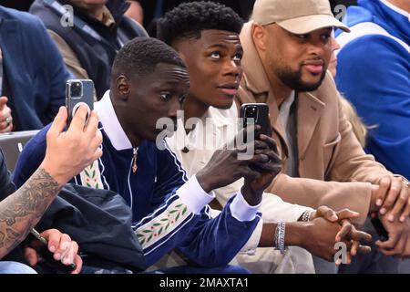 Khaby Lame attends the NBA Paris Game 2023 match between Detroit Pistons and Chicago Bulls at AccorHotels Arena on January 19, 2023 in Paris, France. Photo by Laurent Zabulon/ABACAPRESS.COM Credit: Abaca Press/Alamy Live News Stock Photo