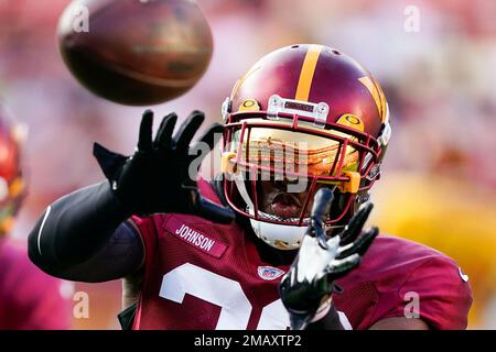 Washington Commanders cornerback Danny Johnson (36) runs during an NFL  football game against the Dallas Cowboys, Sunday, January 8, 2023 in  Landover. (AP Photo/Daniel Kucin Jr Stock Photo - Alamy