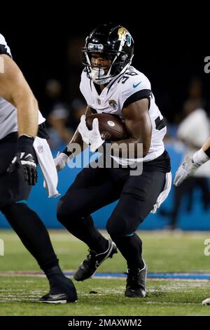 Jacksonville Jaguars running back Mekhi Sargent warms up before the Hall of  Fame exhibition football game, between the Las Vegas Raiders and the  Jacksonville Jaguars in Canton, Ohio, August 4, 2022. (AP