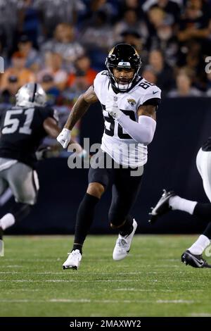 Jacksonville Jaguars wide receiver Jeff Cotton Jr. (88) is tackled by  Pittsburgh Steelers cornerback Linden Stephens (40) and cornerback Carlins  Platel (30) after catching a pass during the second half of a