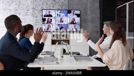 Online Video Conference Call In Meeting Meeting Stock Photo