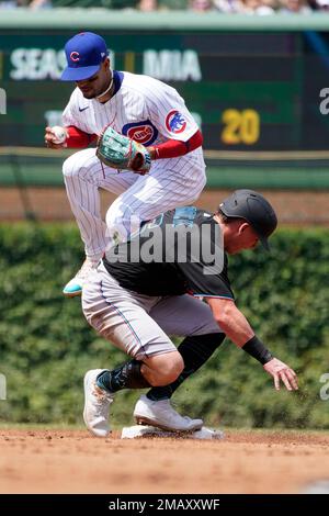 Miami Marlins' Peyton Burdick plays during the third inning of a