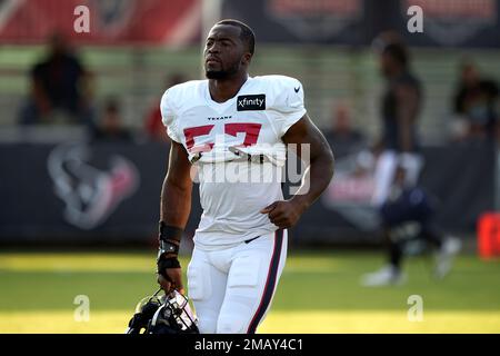 Houston Texans linebacker Kevin Pierre-Louis (57) defends during an NFL  preseason football game against the Dallas Cowboys, Saturday, Aug 21, 2021,  in Arlington, Texas. Houston won 20-14. (AP Photo/Brandon Wade Stock Photo  - Alamy