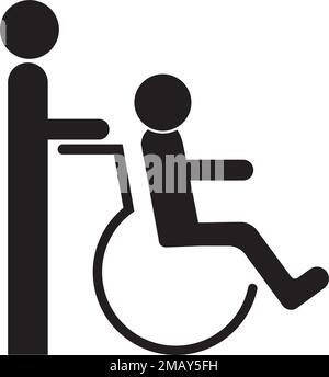 wheel chair logo illustration design Stock Vector