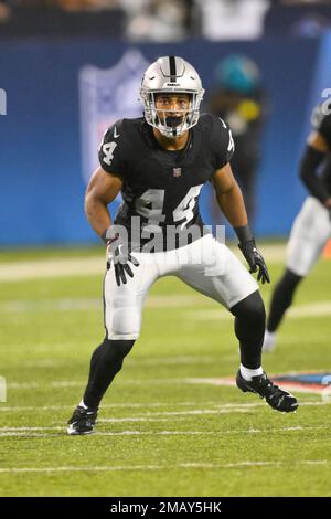 Las Vegas Raiders cornerback Bryce Cosby (44) defends during the NFL  football exhibition Hall of Fame Game against the Jacksonville Jaguars,  Thursday, Aug. 4, 2022, in Canton, Ohio. Las Vegas won 27-11. (AP  Photo/David Richard Stock Photo - Alamy