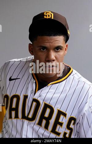 A headshot of San Diego Padres' Juan Soto prior a baseball game against the  Los Angeles Dodgers Sunday, Aug. 7, 2022, in Los Angeles. (AP Photo/Mark J.  Terrill Stock Photo - Alamy