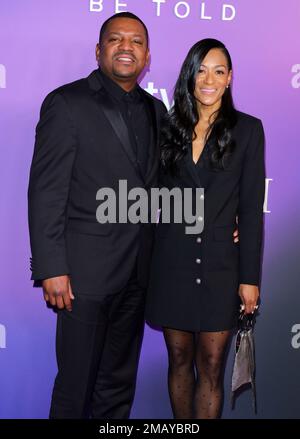 Los Angeles, USA. 19th Jan, 2023. Mekhi Phifer, Reshelet Barnes arrives at The Red Carpet Event for the season three premiere of Apple Original Drama Series Truth Be Told held at The Pacific Design Center in Los Angeles, CA on Thursday, January 19, 2023 . (Photo By Juan Pablo Rico/Sipa USA) Credit: Sipa USA/Alamy Live News Stock Photo