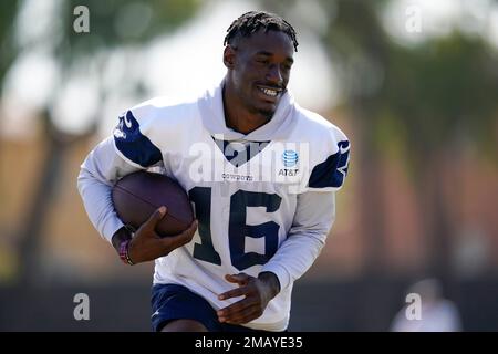 Dallas Cowboys wide receiver T.J. Vasher (16) warms up before an