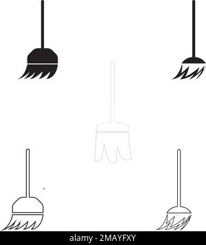 broom logo vektor illustration design Stock Vector
