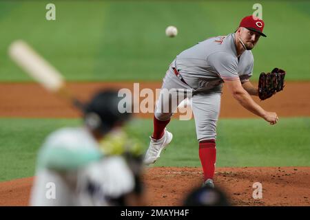 This is a 2022 photo of Graham Ashcraft of the Cincinnati Reds baseball  team taken Friday, March 18, 2022, in Goodyear, Ariz. (AP Photo/Charlie  Riedel Stock Photo - Alamy