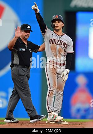 This is a 2022 photo of Alek Thomas of the Arizona Diamondbacks baseball  team shown, Monday, March 21, 2022, in Scottsdale, Ariz. (AP Photo/Matt  York Stock Photo - Alamy