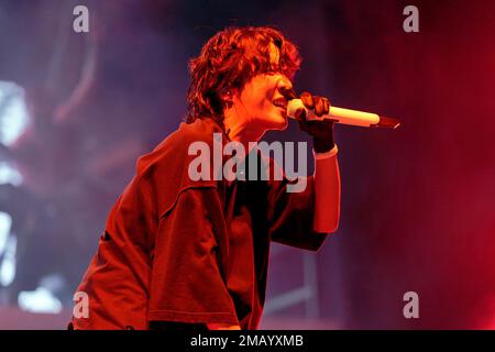 J-Hope performs on day four of the Lollapalooza Music Festival on Sunday,  July 31, 2022, at Grant Park in Chicago. (Photo by Rob  Grabowski/Invision/AP Stock Photo - Alamy