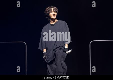 J-Hope performs on day four of the Lollapalooza Music Festival on Sunday,  July 31, 2022, at Grant Park in Chicago. (Photo by Rob  Grabowski/Invision/AP Stock Photo - Alamy
