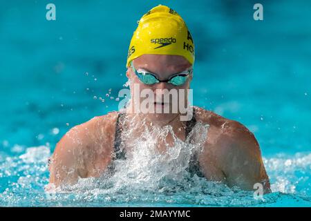 Australia's Chelsea Hodges swims in a women's 4x100meter medley relay