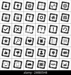 Collection of web icons, vector eps10 illustration Stock Vector