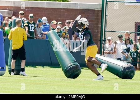 Green Bay Packers defensive tackle Jonathan Ford (99) and linebacker Quay  Walker (7) before an NFL preseason football game against the San Francisco  49ers in Santa Clara, Calif., Friday, Aug. 12, 2022. (