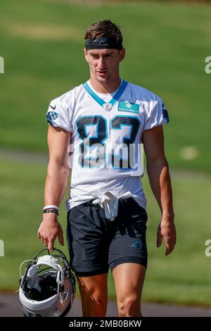 Carolina Panthers wide receiver Derek Wright walks to the practice