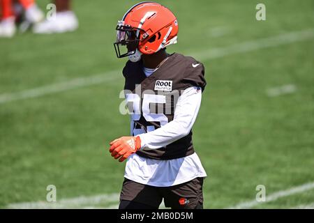 Cleveland Browns running back Demetric Felton Jr. takes part in drills  during the NFL football team's training camp, Thursday, July 28, 2022, in  Berea, Ohio. (AP Photo/Nick Cammett Stock Photo - Alamy