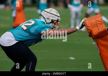 Miami Dolphins defensive tackle Zach Sieler (92) walks on the