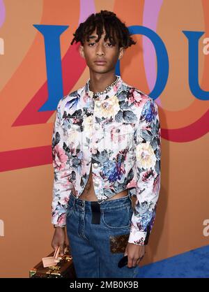 Jaden Smith arrives at Louis Vuitton's 200 Trunks, 200 Visionaries